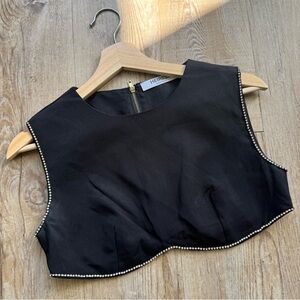Heiress Beverly Hills Rhinestone Crop Top